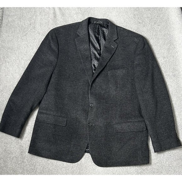Lauren Ralph Lauren Blazer Mens 46R Charcoal Wool Silk Cashmere 2 Button Lined - Picture 1 of 11